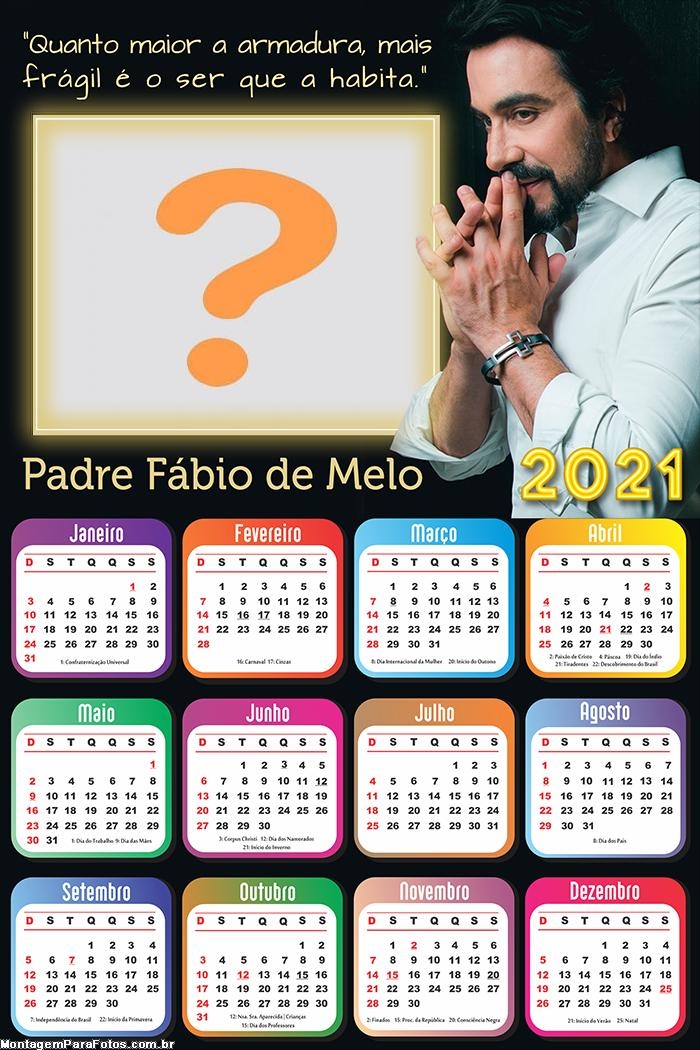 Montagem de Fotos Calendário 2021 Fábio de Melo
