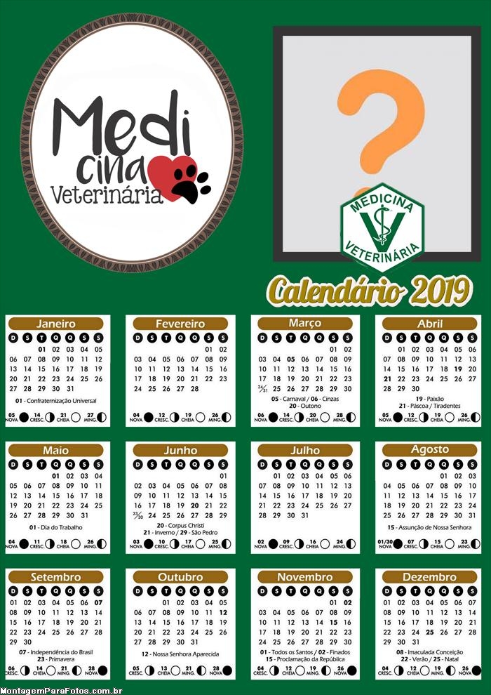 Calendário Medicina Veterinária 2019