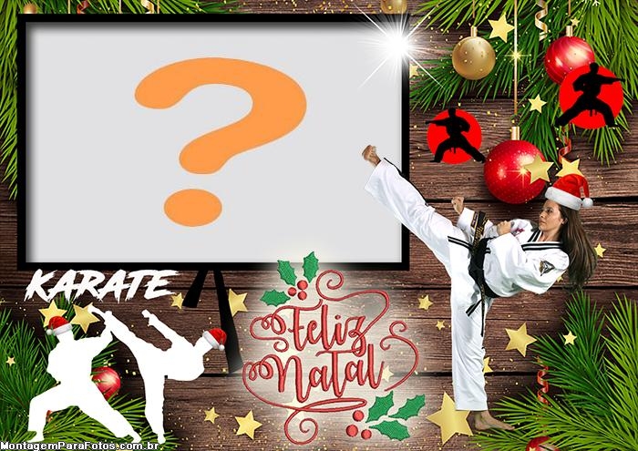 Colar Imagem Moldura Feliz Natal Karatê