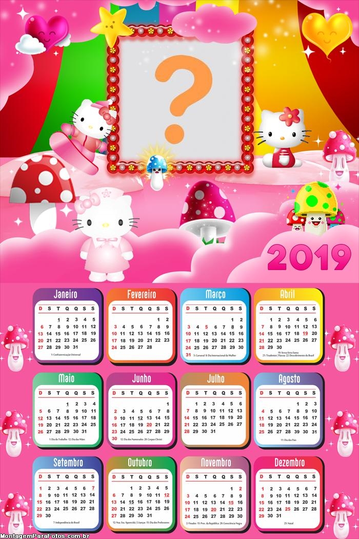 Calendário 2019 Hello Kitty Cogumelo