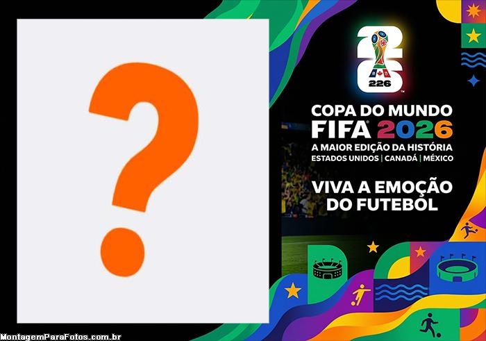 Viva a Emoção do Futebol Copa do Mundo 2026 Montagem de fotos simples