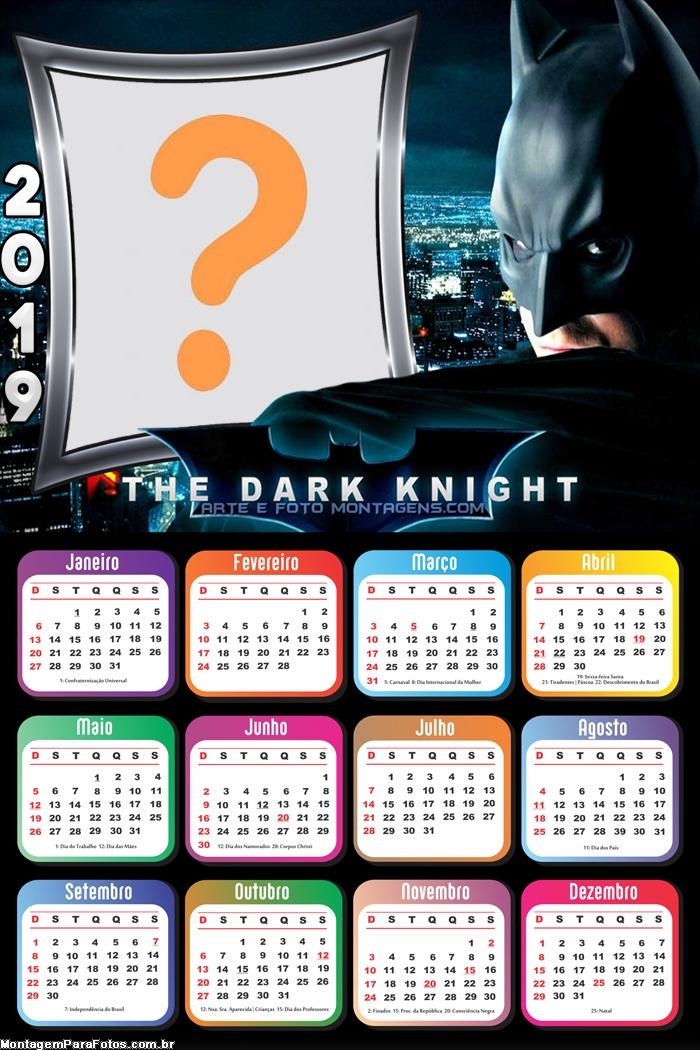 Calendário 2019 The Dark Knight