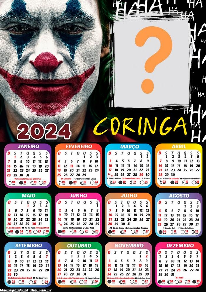 Emoldurar Grátis Calendário 2024 Coringa