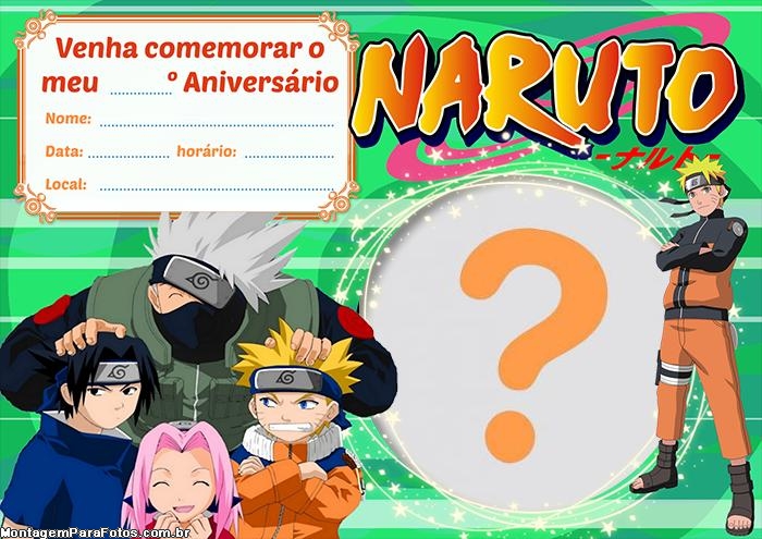 Convite de Aniversário Naruto Edite Online