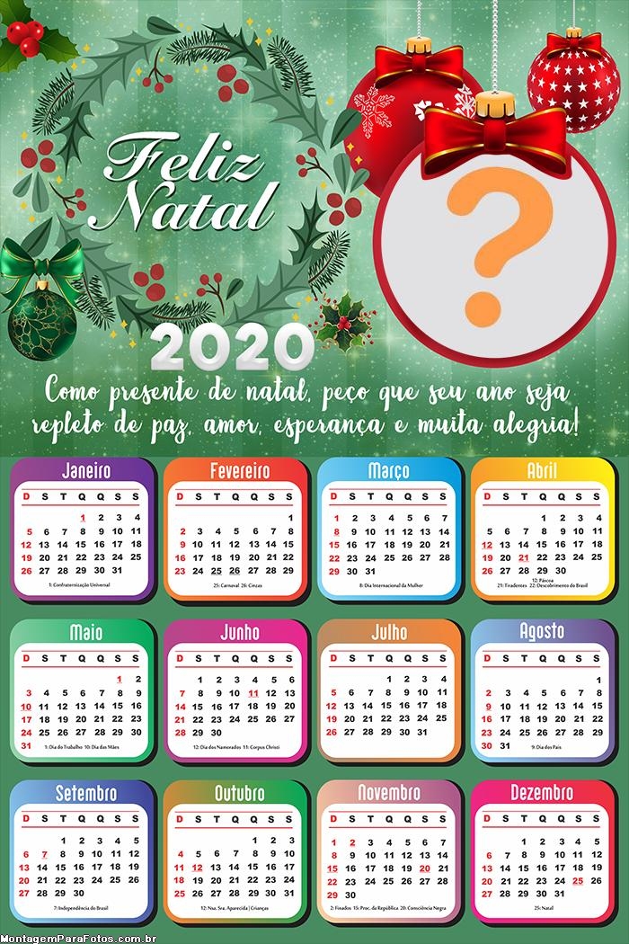 Calendário 2020 Como Presente de Natal