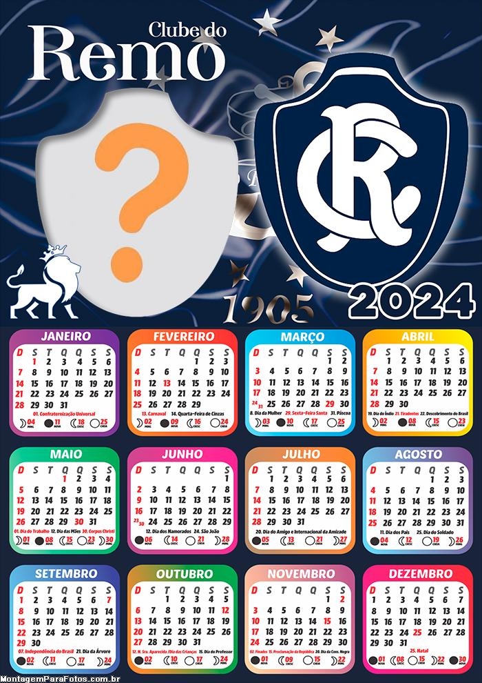 Criar Imagem Calendário 2024 Clube do Remo Time de Futebol