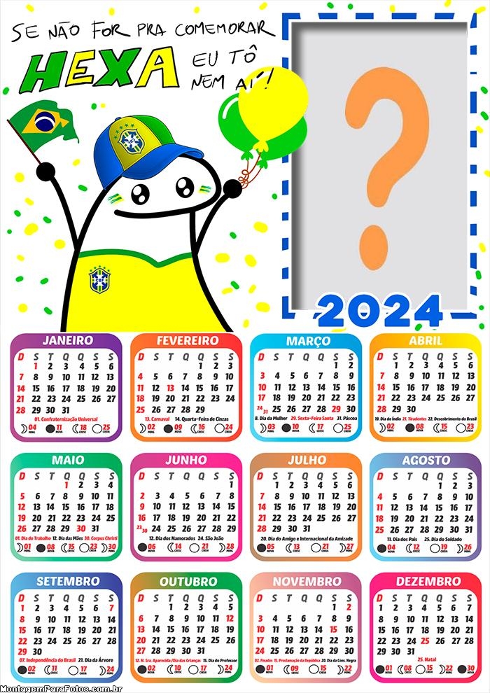 Editar Imagem Online Calendário 2024 Copa do Mundo Bentô