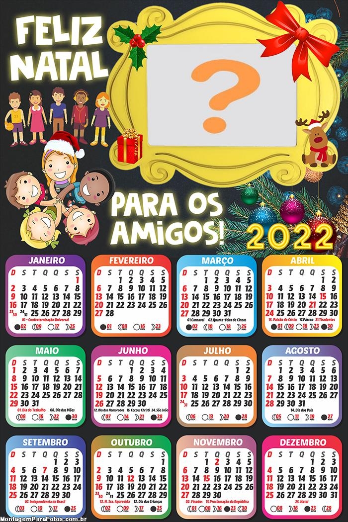 Calendário 2022 Feliz Natal para os Amigos Online