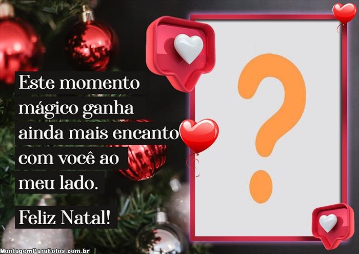 Moldura Feliz Natal Eu Te Amo Colar Grátis Online