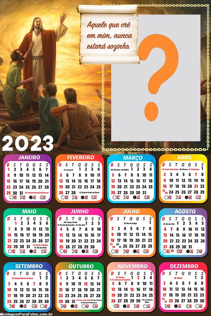 Calendário 2023 Aquele que crê em Jesus Editar Grátis