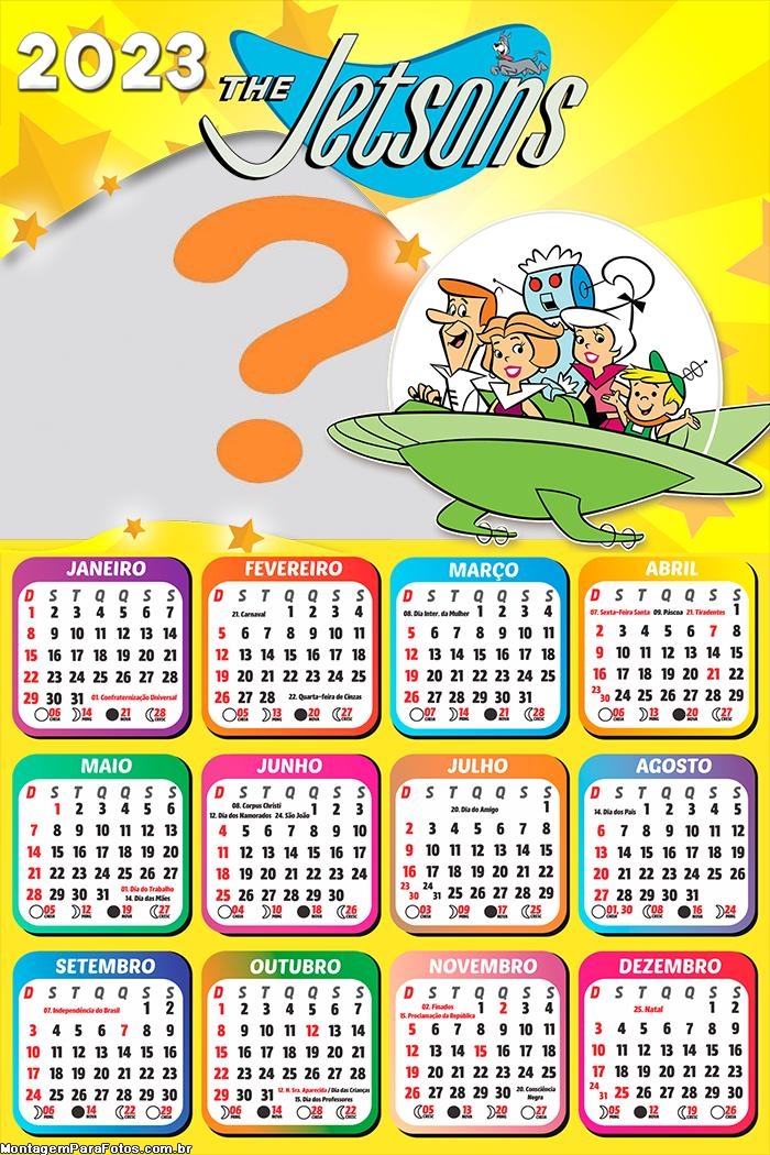 Calendário 2023 Os Jetsons Colagem de Foto