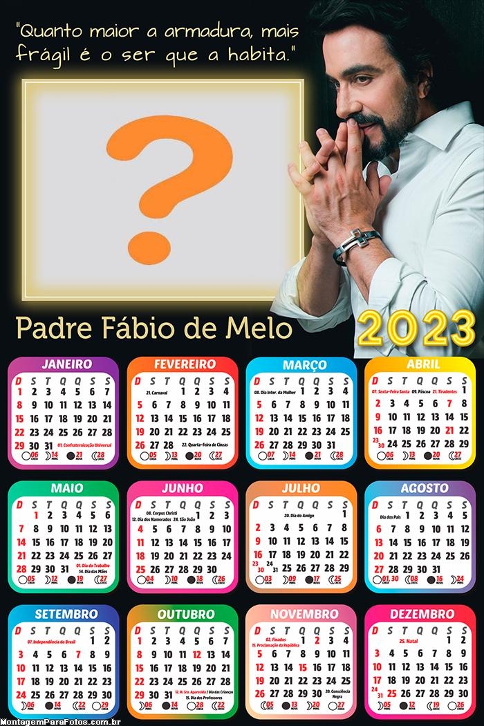 Calendário 2023 Padre Fábio de Melo para Fotos Online