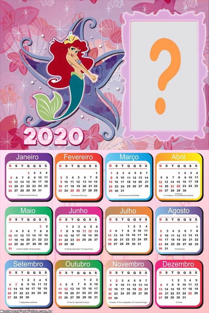 Moldura para Calendário 2020 Princesa do Mar