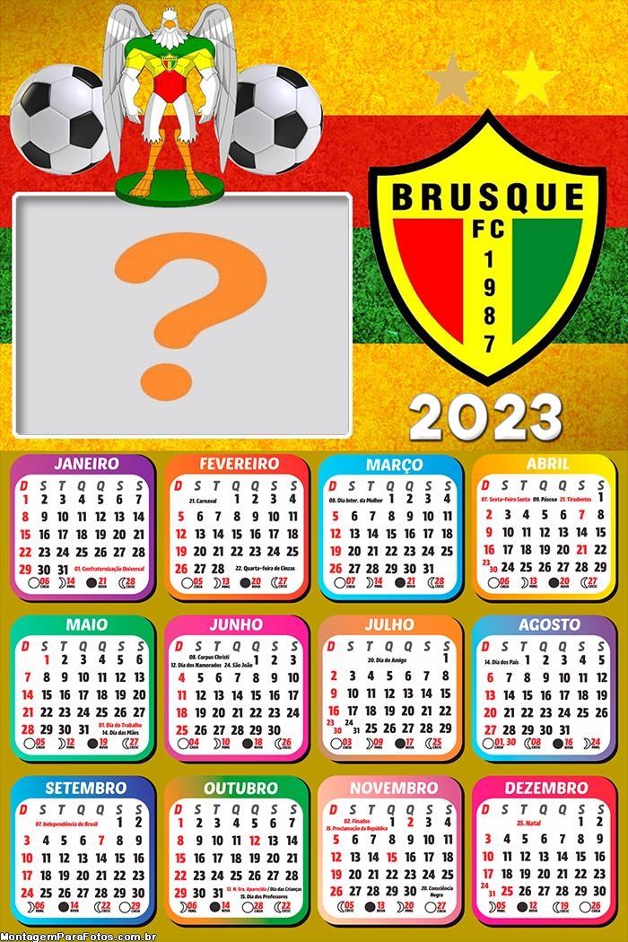 Calendário 2023 Colar Grátis Brusque Futebol Clube