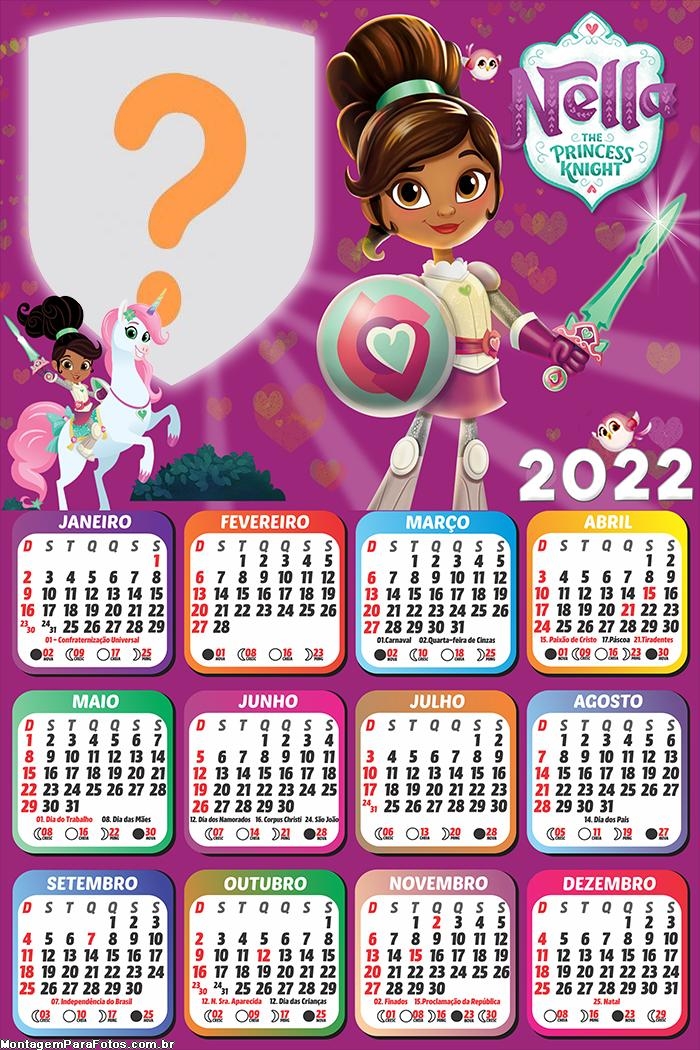 Calendário 2022 Princesa Nella Editar Online