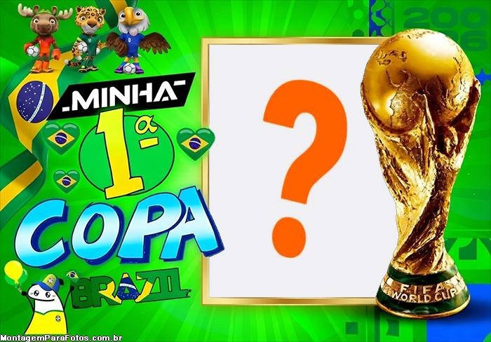 Foto com moldura Minha Primeira Copa do Mundo 2026