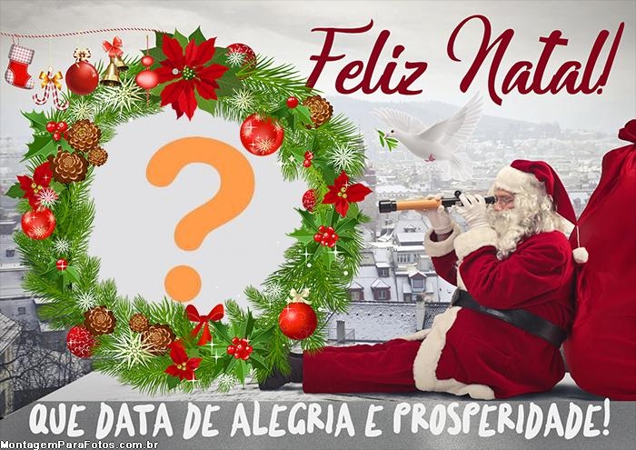 Moldura de Alegria e Prosperidade Feliz Natal