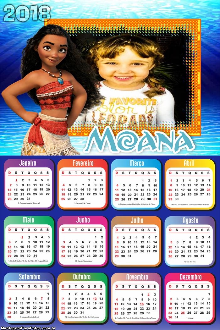 Calendário 2018 Moama
