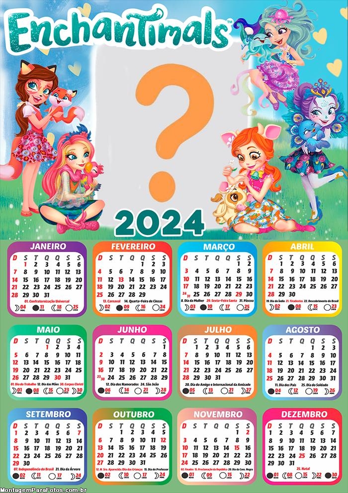 Calendário 2024 Enchantimals Editar Imagem Grátis