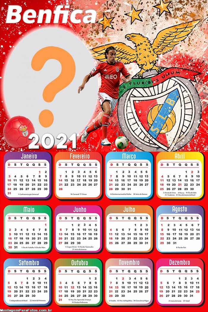 Calendário 2021 Benfica Futebol