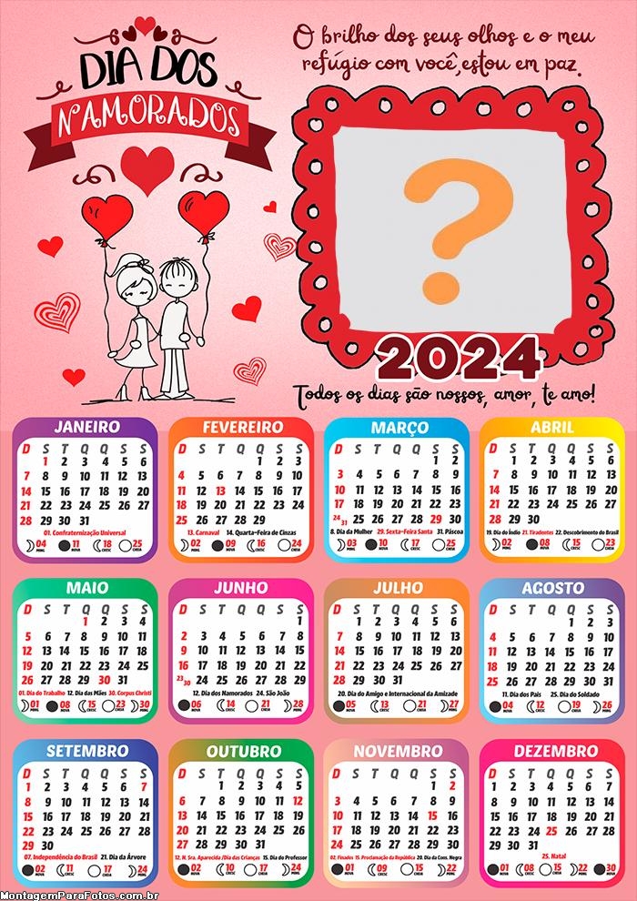 Foto Moldura Grátis Calendário 2024 O Brilho dos Seus Olhos