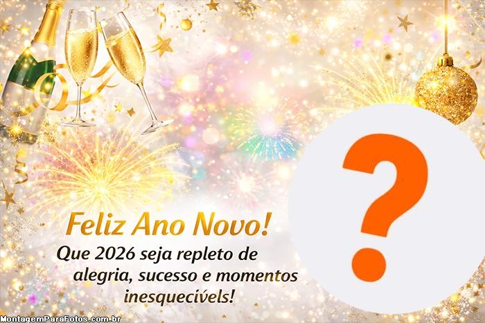 2026 Repleto de Alegria Feliz Ano Novo colagem para impressão