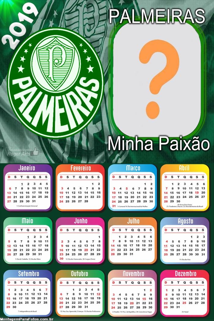 Calendário 2019 Palmeirense