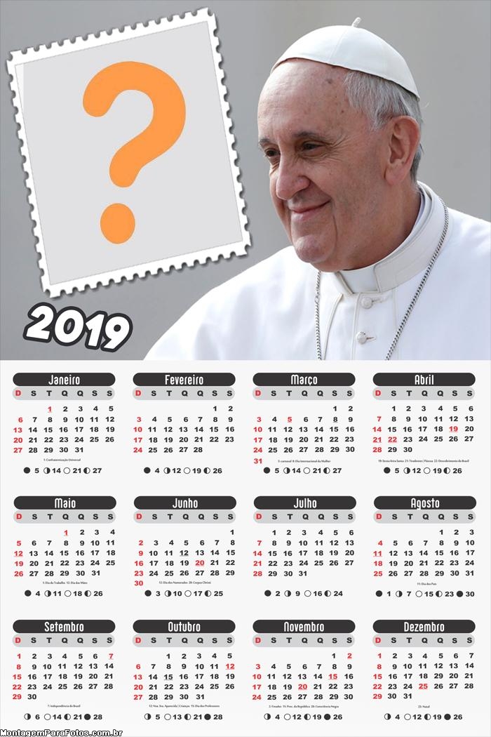 Calendário 2019 Papa Francisco