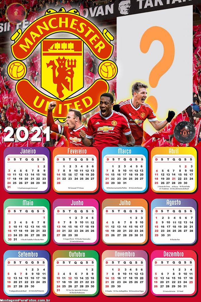 Calendário 2021 Manchester United Time de Futebol