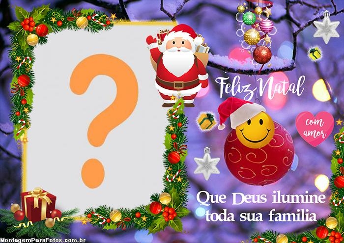 Máscara Digital Feliz Natal que Deus ilumine sua família