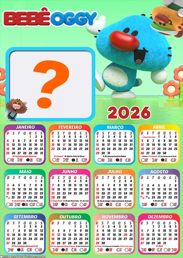 Calendário 2026 Música Colar Foto Online
