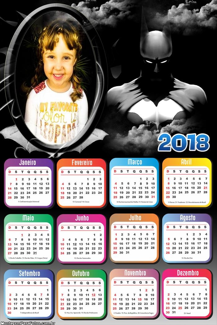 Calendário 2018 do Batman FotoMontagem