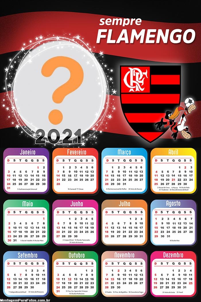 Calendário 2021 Sempre Flamengo Mengão