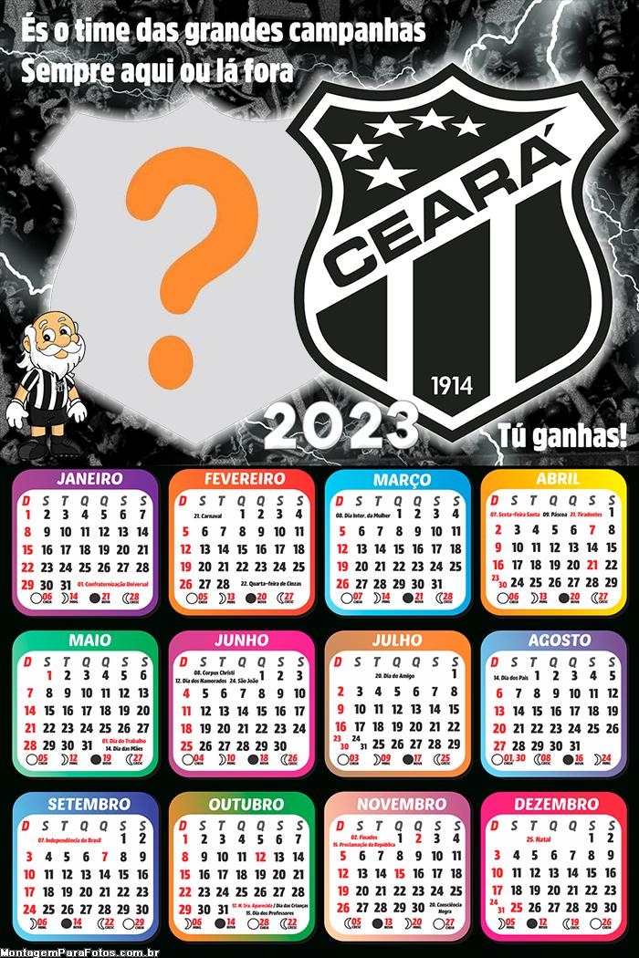 Calendário 2023 Ceará Montar Foto Online