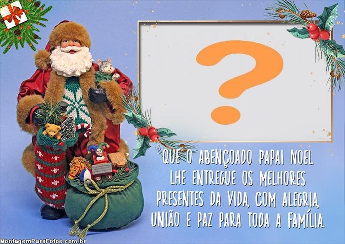 Papai Noel Abençoado Foto Moldura Online