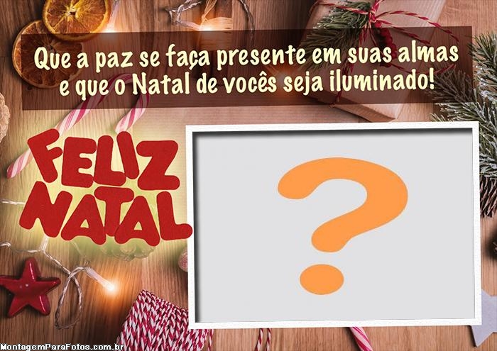 Feliz Natal Iluminado Foto Online Moldura