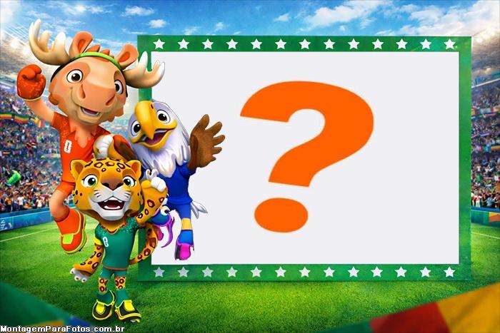 Foto com moldura online Mascotes Oficial Copa 2026