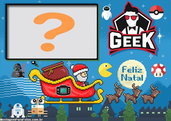 Moldura com Foto Feliz Natal Geek