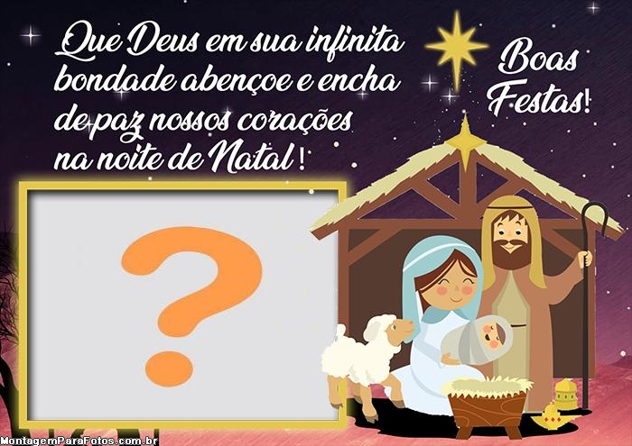 Feliz Natal Mensagem Religiosa Editar Moldura Grátis | Colagem de Foto