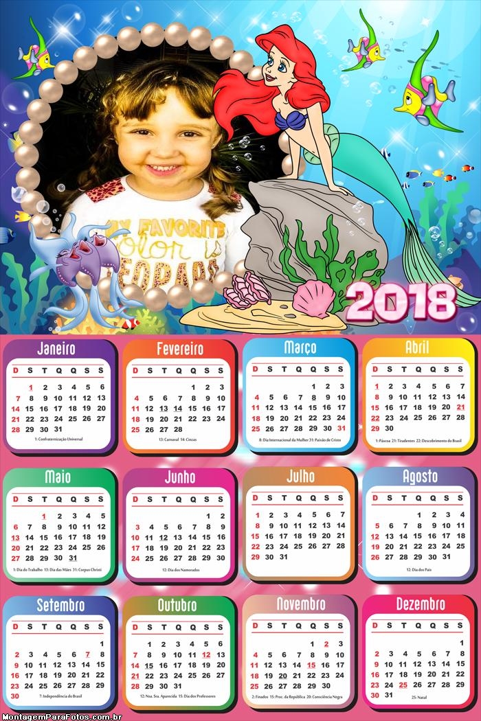 Calendário 2018 Desenho Nemo