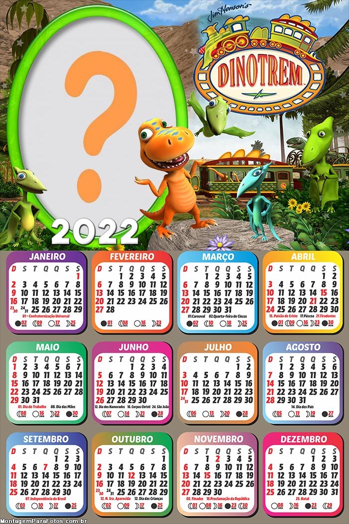 Calendário 2022 Dinotrem Montagem Online Grátis