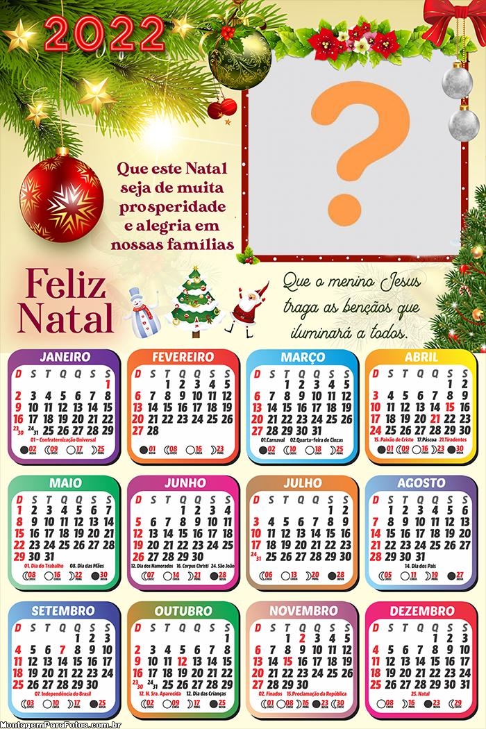 Calendário 2022 Natal de muita Prosperidade Online