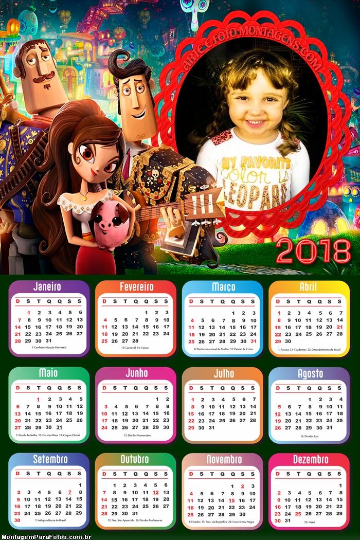 Calendário 2018 Festa no Céu