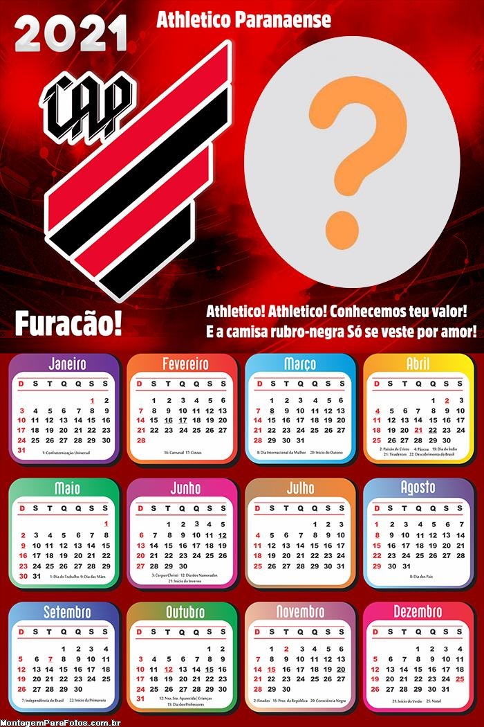 Calendário 2021 Athletico Paranaense