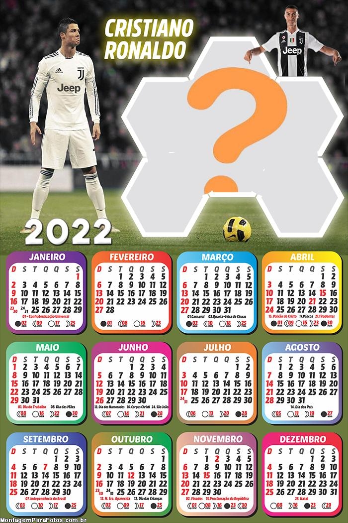Calendário 2022 Cristiano Ronaldo Juventus