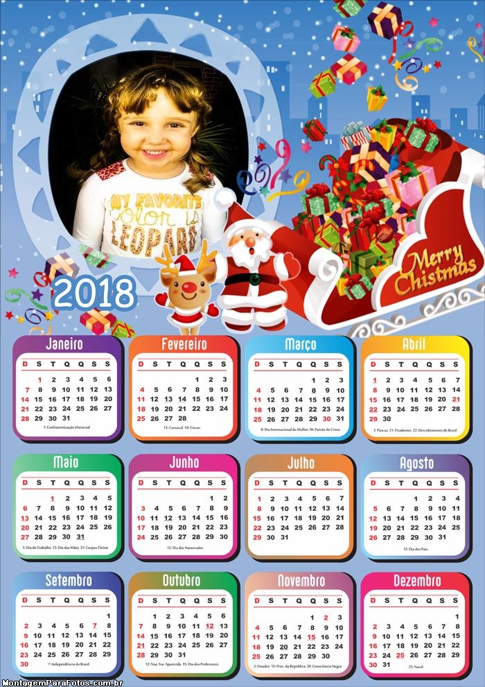 Entregando Presentes Calendário 2018