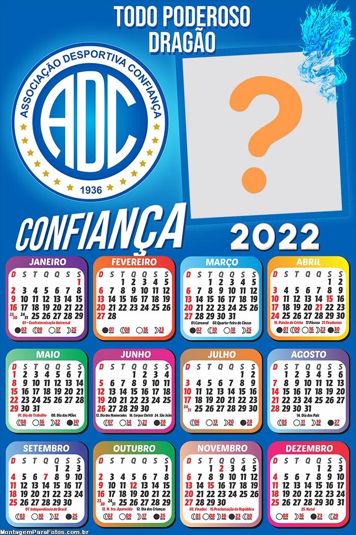 Calendário 2022 Colagem Time Confiança