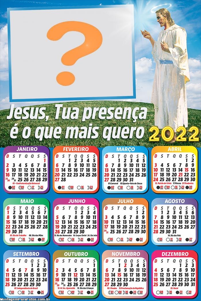 Calendário 2022 Presença de Jesus Virtual Online