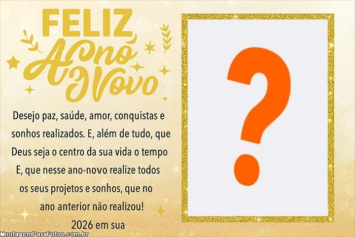 Saudação de Ano Novo 2026 montagem de fotos para redes sociais