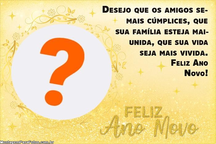 Moldura Feliz Ano Novo para Amigos